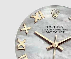 The fancy copy Rolex Pearlmaster 34 watches have mother-of-pearl dials.