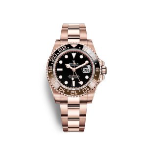 The high-level copy Rolex GMT-Master II 126715CHNR watches are made from everose gold.